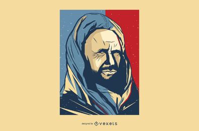 Hombre calvo en bata ilustración vectorial Hombre calvo en bata ilustración vectorial