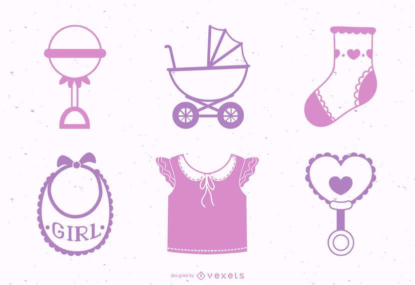 Baby Girl Design Element Pack Baby Girl Design Element Pack