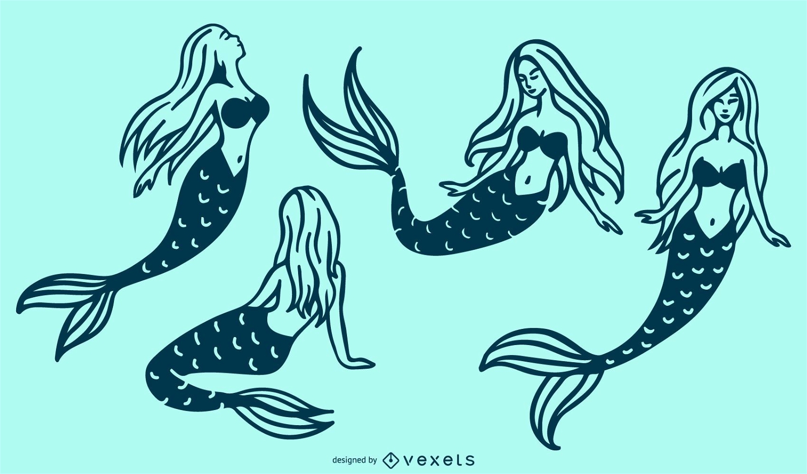 Mermaid Doodle Illustration Collection