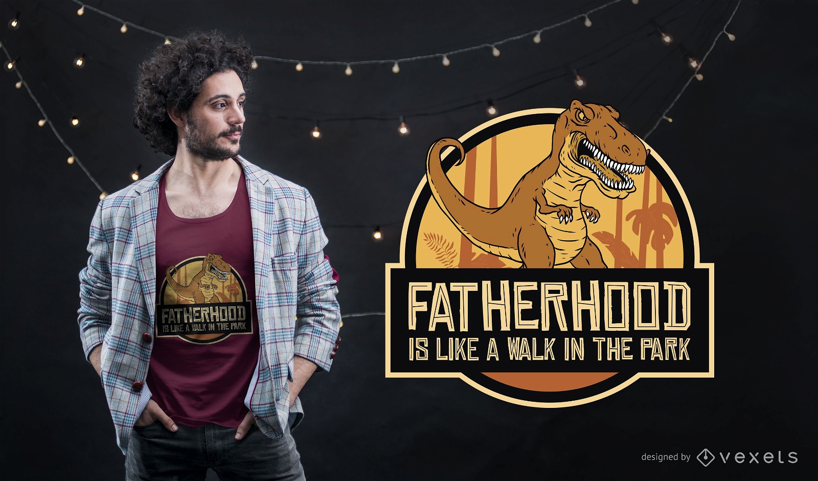 Design de camisetas T-rex para paternidade