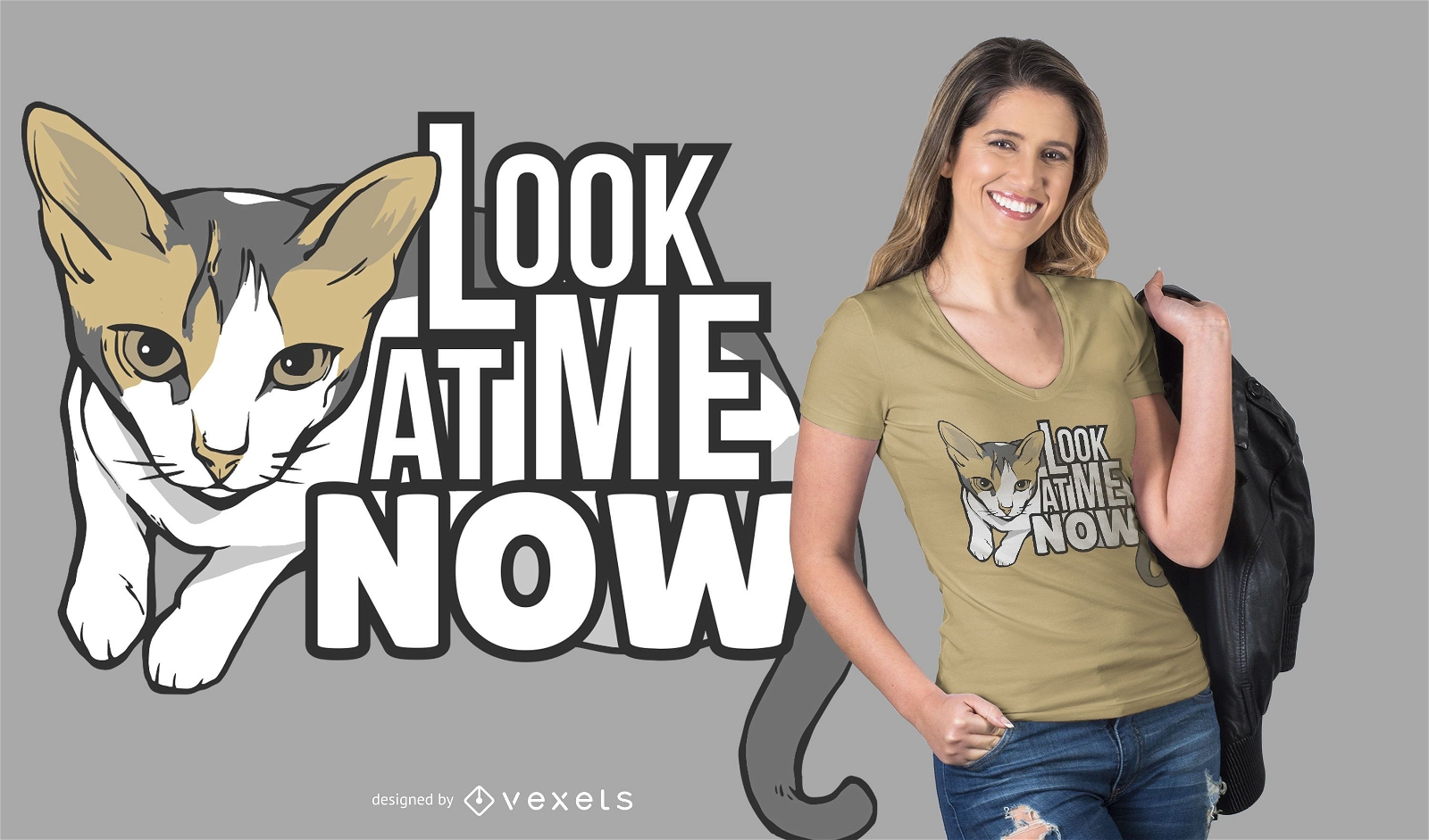 Veja o design da camiseta meow