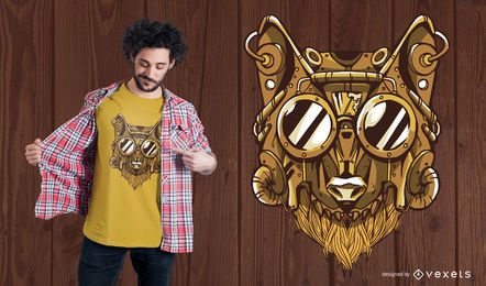 Steampunk Wolf T-Shirt Design Steampunk Wolf T-Shirt Design