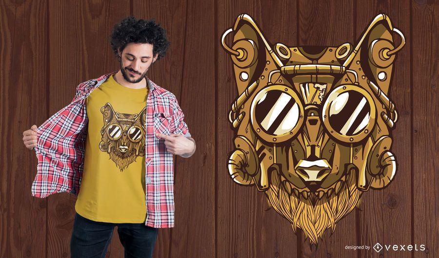 Steampunk Wolf T-Shirt Design Steampunk Wolf T-Shirt Design