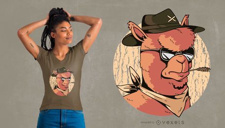 Diseño de camiseta Cowboy Alpaca