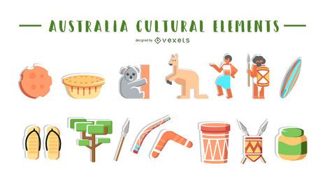 Australia cultural elements collection Australia cultural elements collection