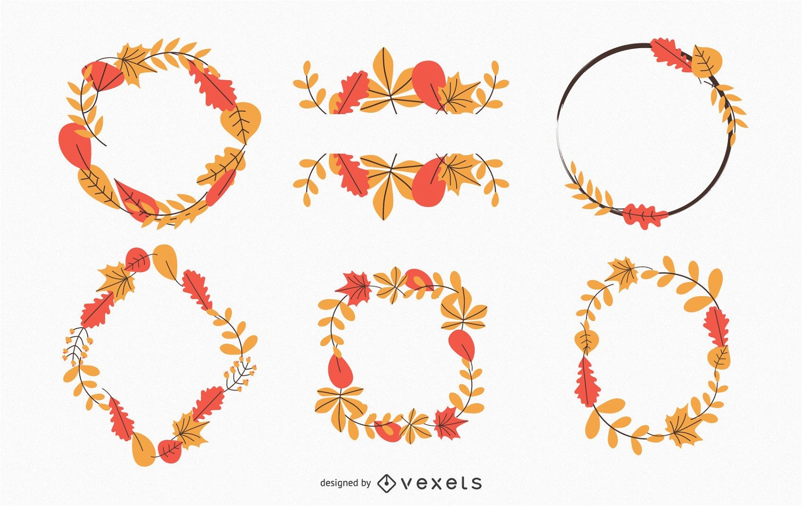 Autumn leaves wreaths collection