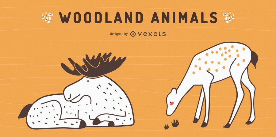 Moose and deer vector set Moose and deer vector set