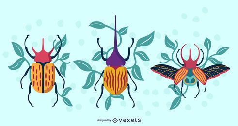 Ilustração artística de besouros Ilustração artística de besouros
