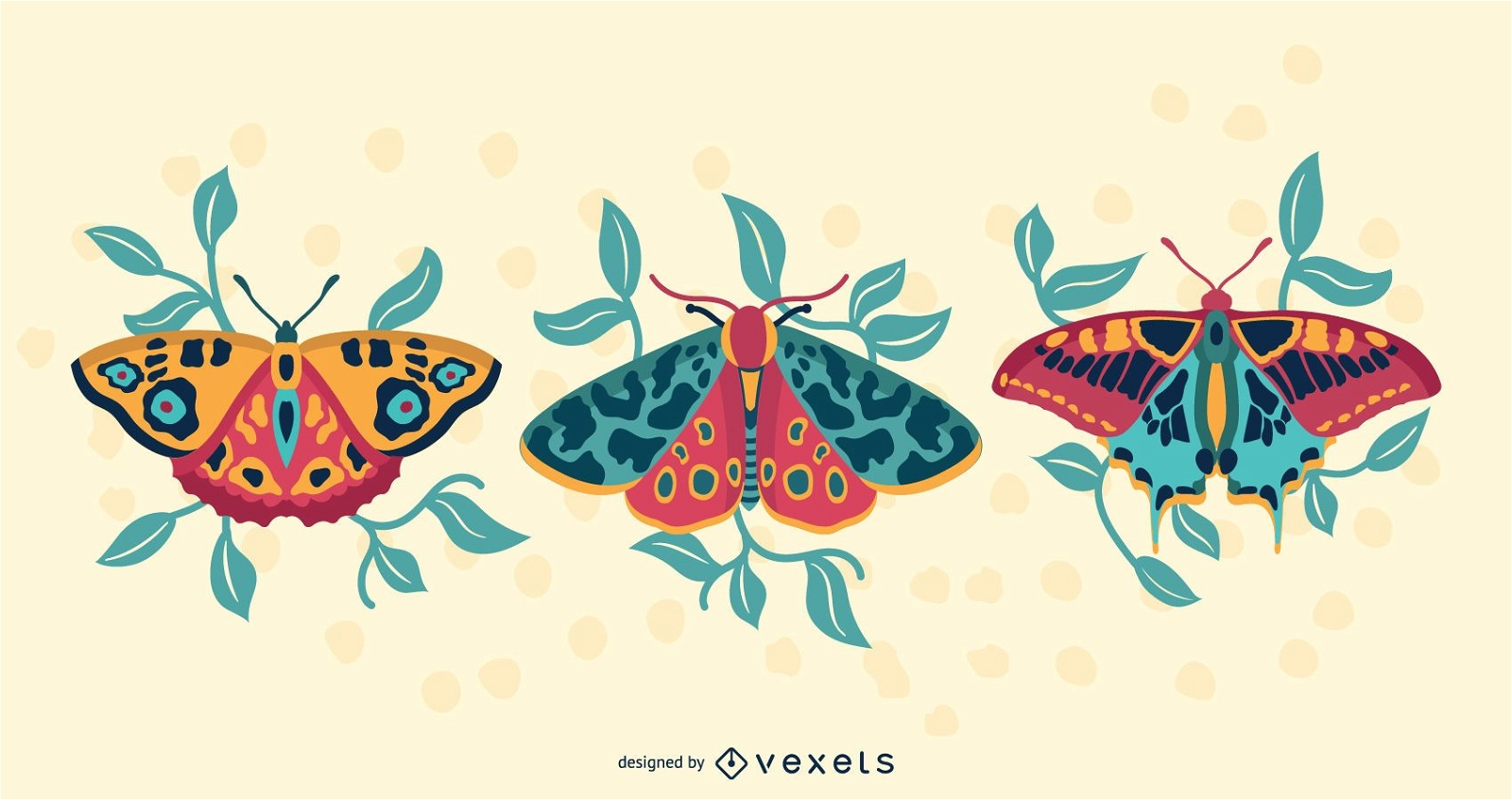 Desenho de borboletas coloridas