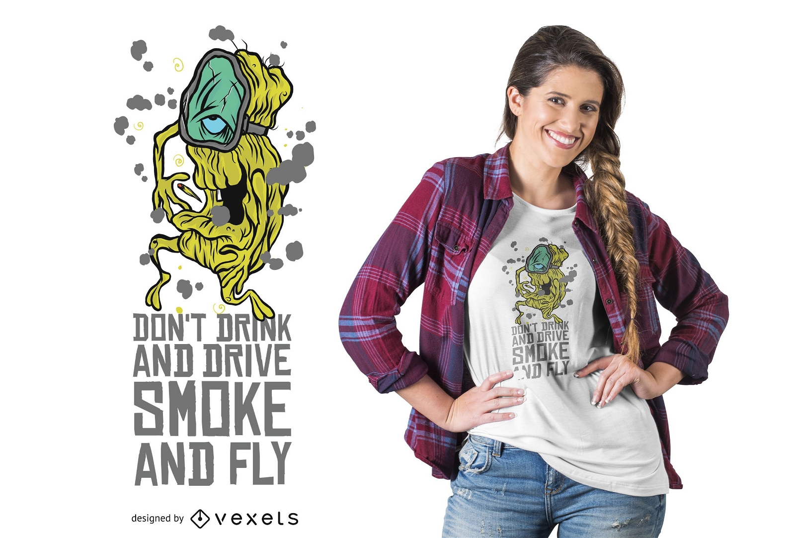 Cannabis Rauchen Schriftzug T-Shirt Design