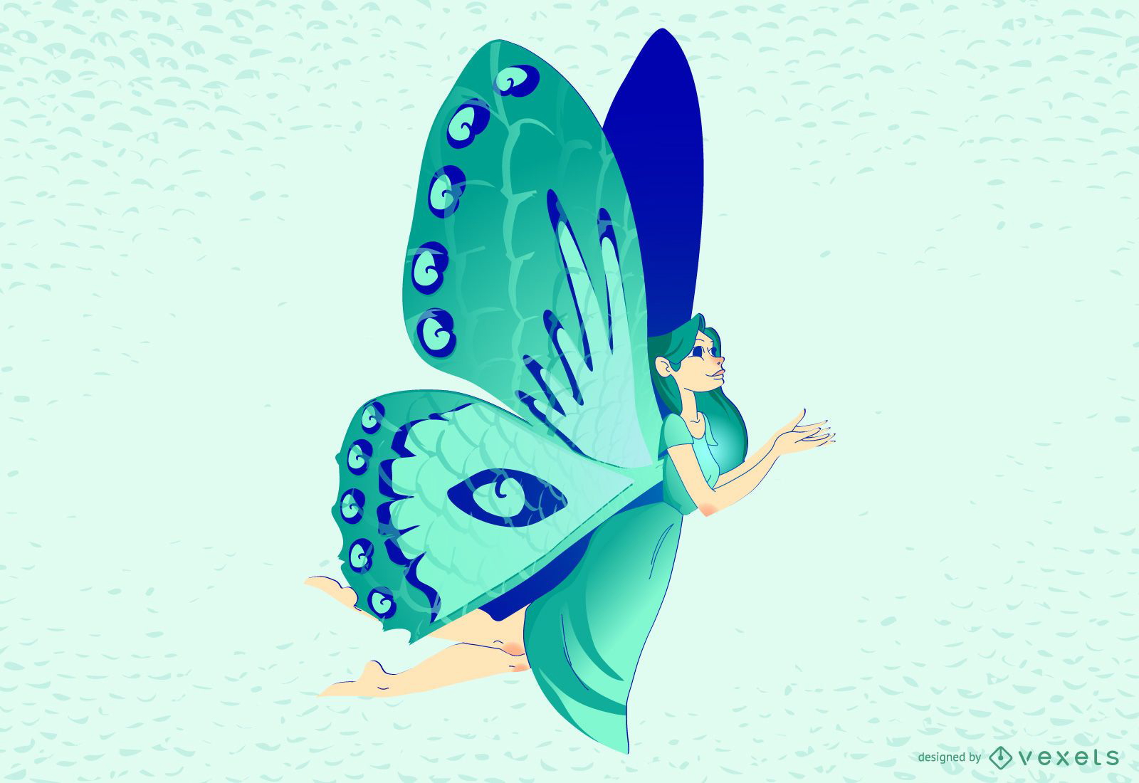 Butterfly fairy flying illustration