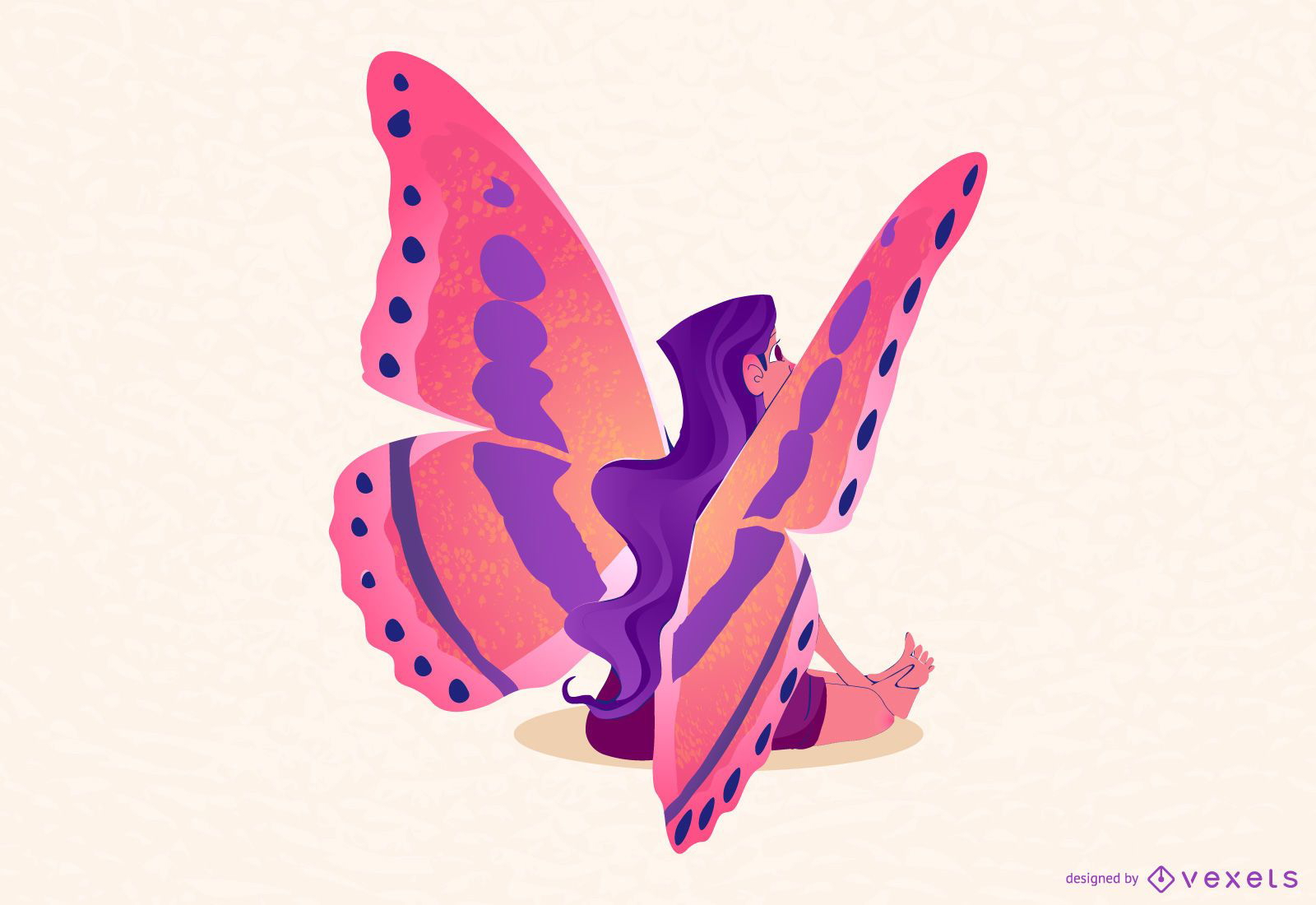 Ilustración de hada mariposa