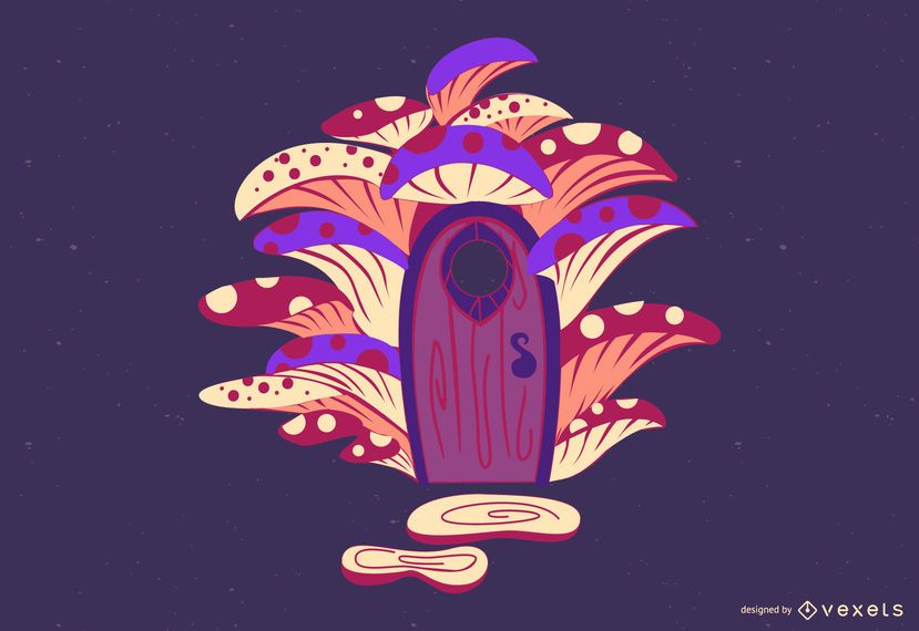Fairy house illustration Fairy house illustration