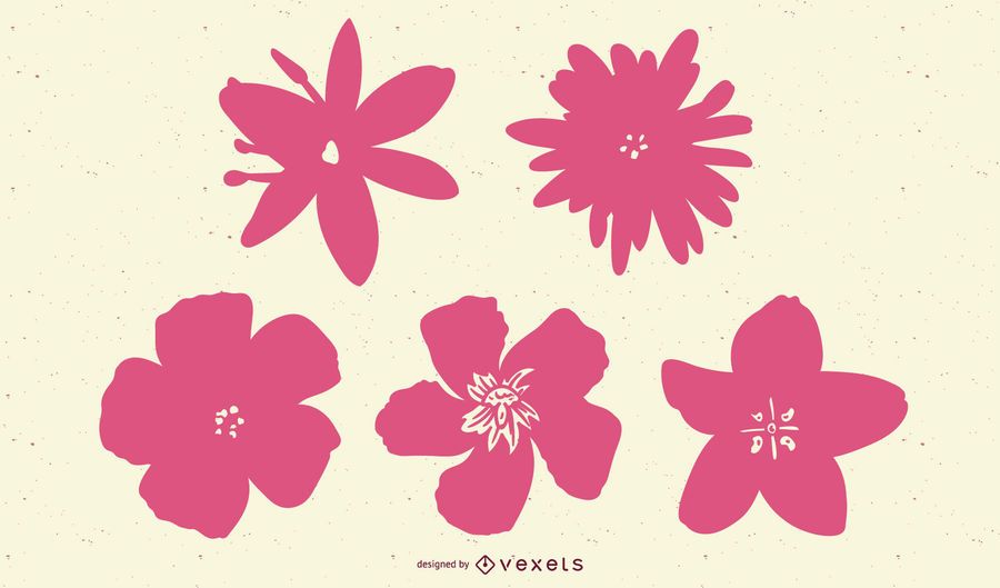 Flower silhouettes set Flower silhouettes set