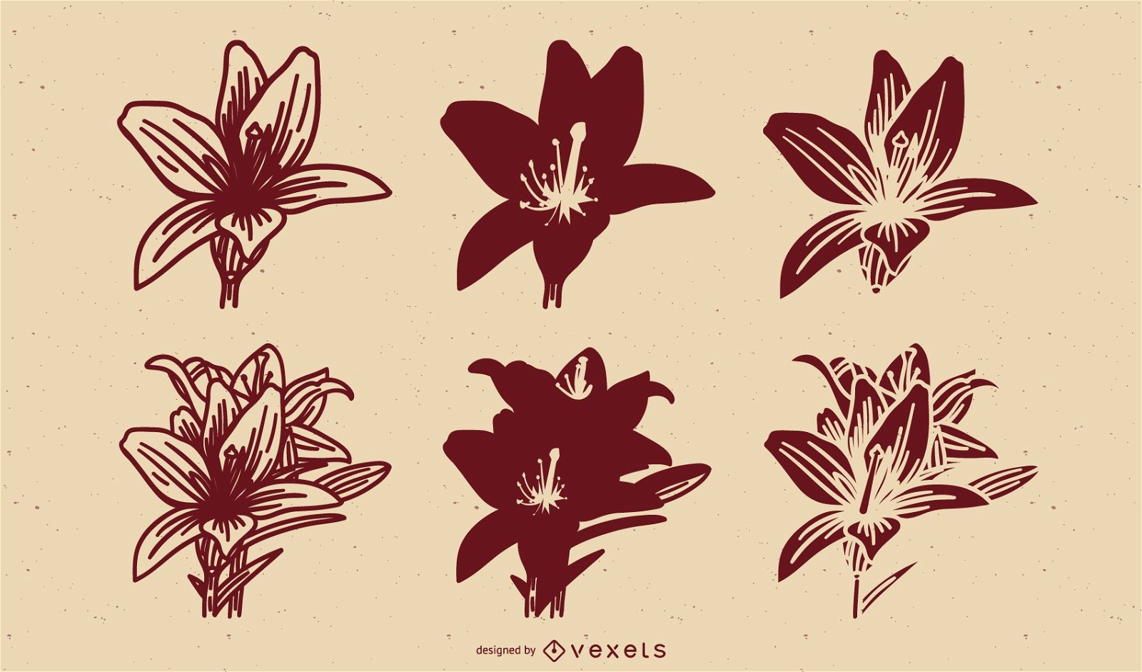 Arte vetorial de design de flores