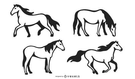 Stroke horse vector set Stroke horse vector set