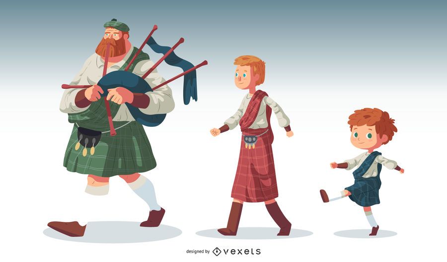 Scottish Characters Vector Set Scottish Characters Vector Set