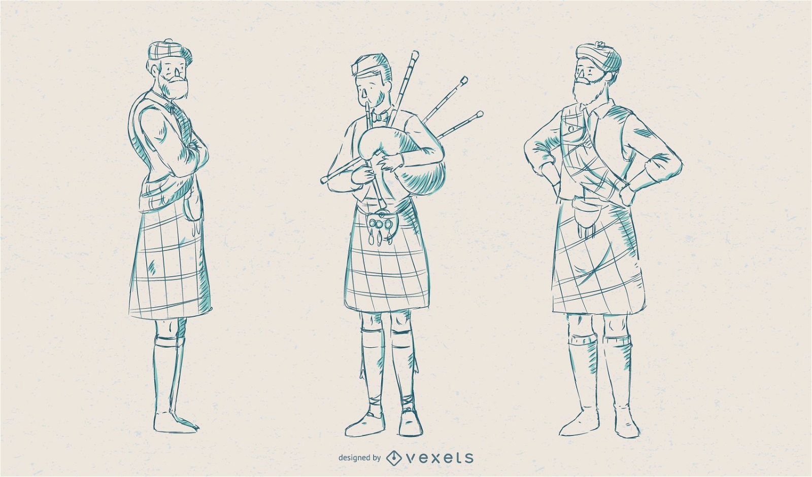 Scotsman Illustration Vector Set