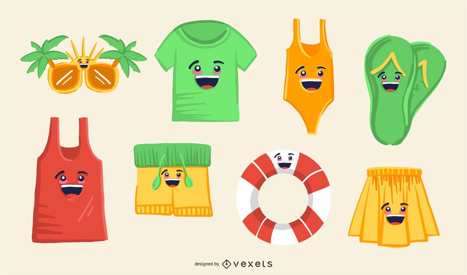 Conjunto de Emoji de verão