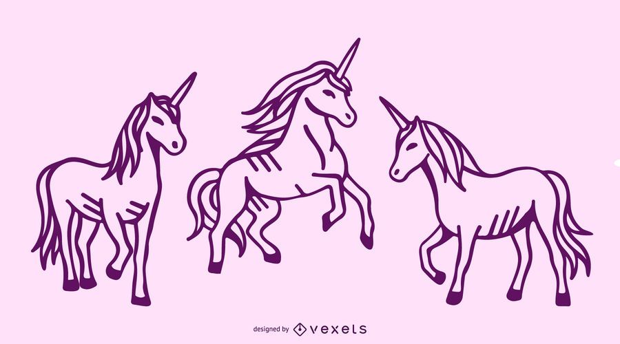 Unicorn Vector Set Unicorn Vector Set