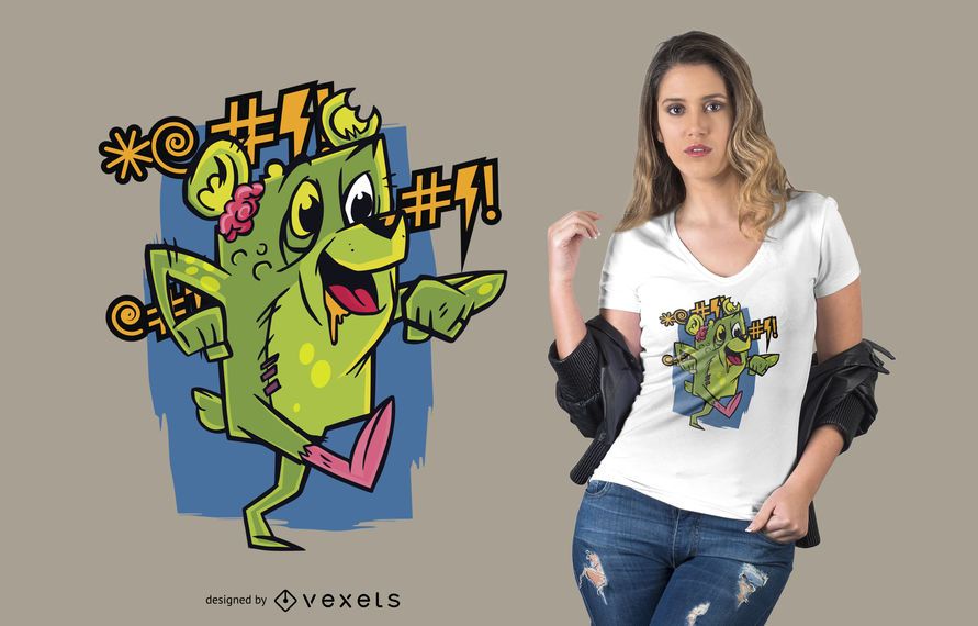 Cursing Zombie Teddy Bear T-shirt Design Cursing Zombie Teddy Bear T-shirt Design