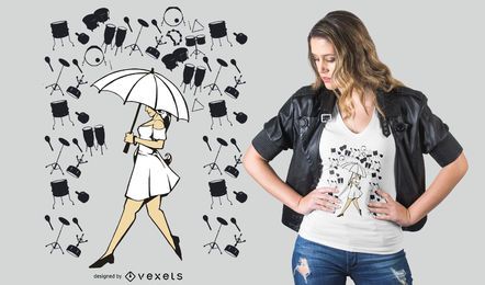 Music Woman T-shirt Design Music Woman T-shirt Design