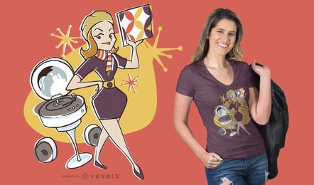 Design retrô de camisetas femininas