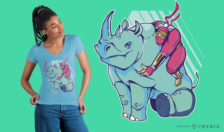 Ninja rhino t-shirt design Ninja rhino t-shirt design