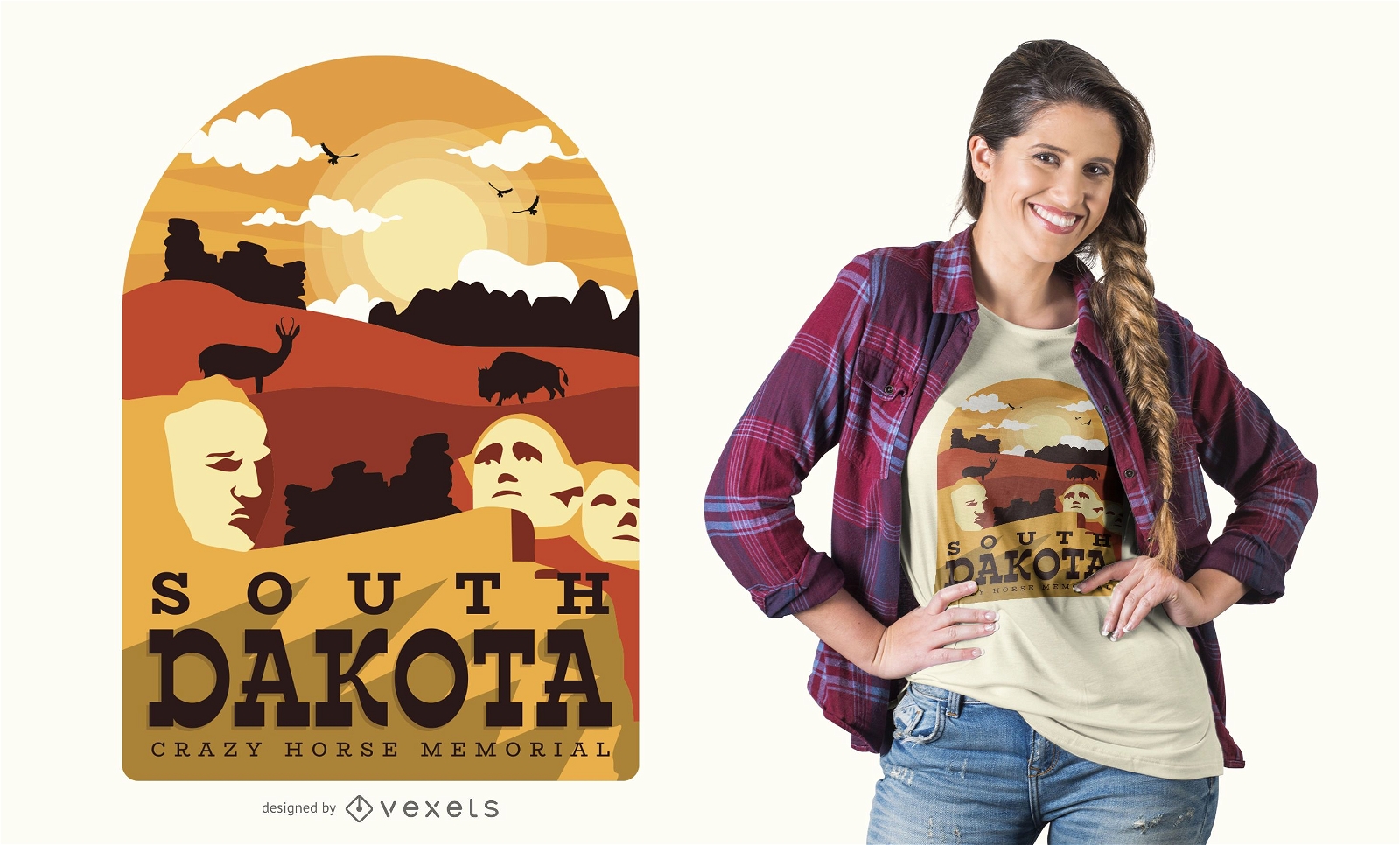 Design de camisetas da Dakota do Sul
