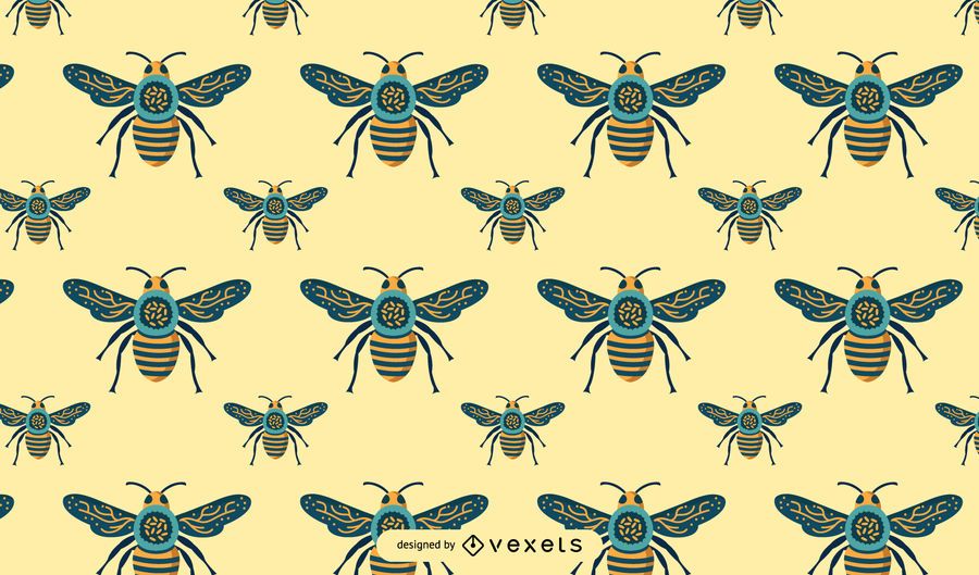 Seamless Bee Pattern Design Seamless Bee Pattern Design