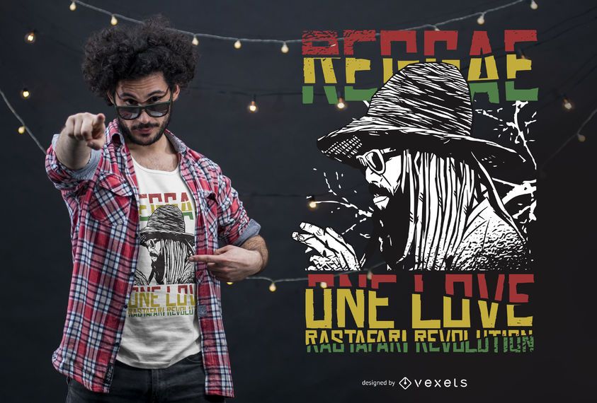 Diseño de camiseta Reggae One Love. Diseño de camiseta Reggae One Love.