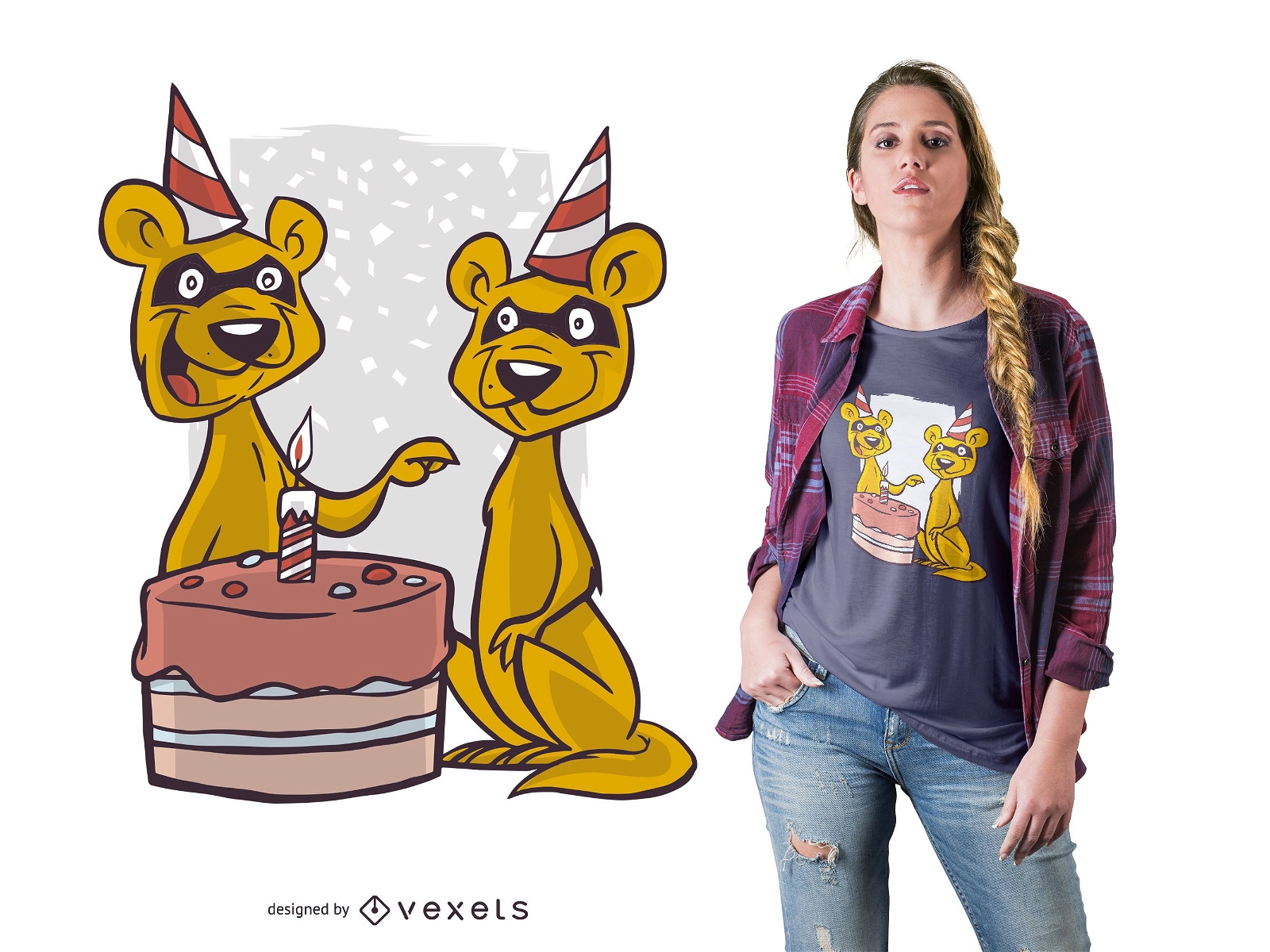 Birthday Ferret T-shirt Design