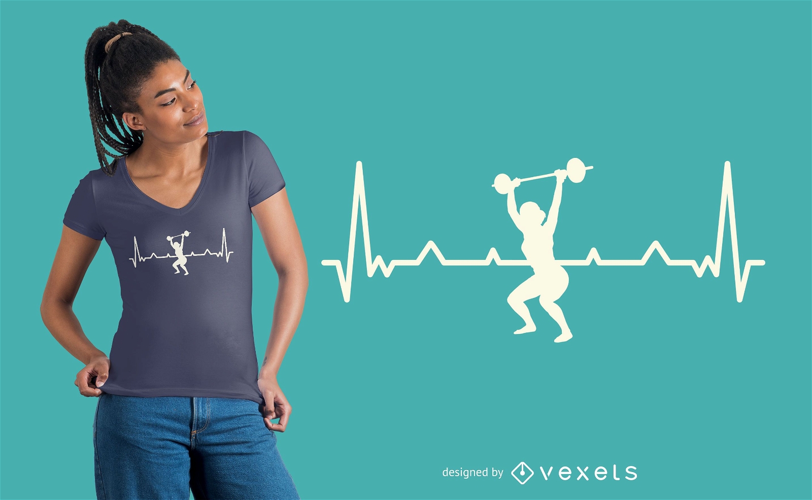 Design de camiseta de treino Heartbeat