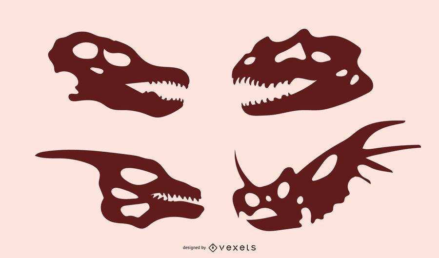 Dinosaur Skull Silhouettes Dinosaur Skull Silhouettes