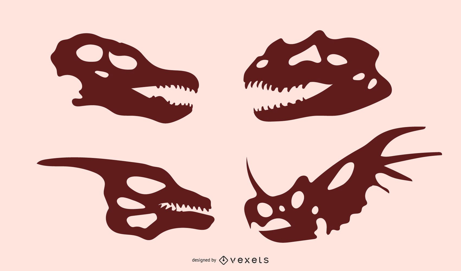 Dinosaur Skull Silhouettes Vector Download