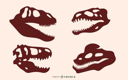 Dinosaur Bone Silhouettes Dinosaur Bone Silhouettes