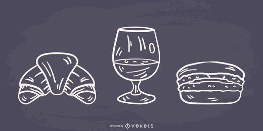 Silhouette französisches Essen Design Silhouette französisches Essen Design