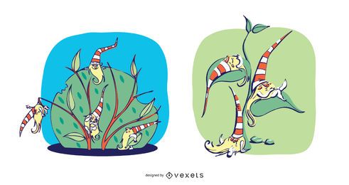 Gnomo sonolento ilustração Gnomo sonolento ilustração
