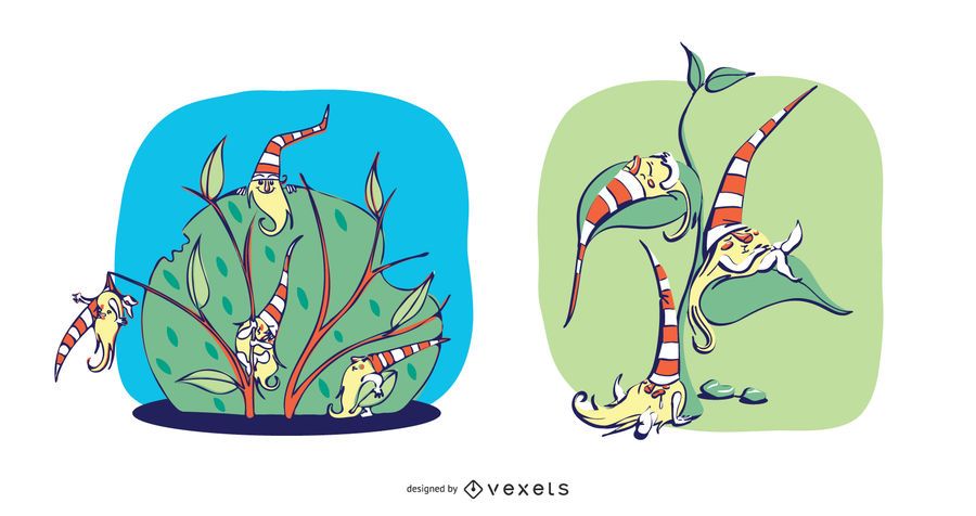 Gnomo sonolento ilustração Gnomo sonolento ilustração