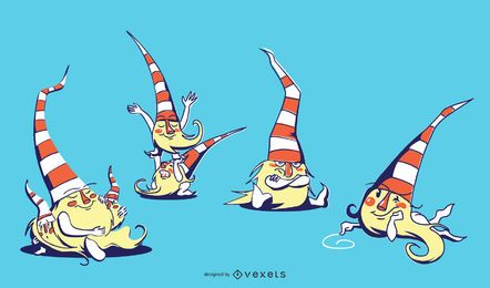 Linda ilustración de gnomos sentado Linda ilustración de gnomos sentado
