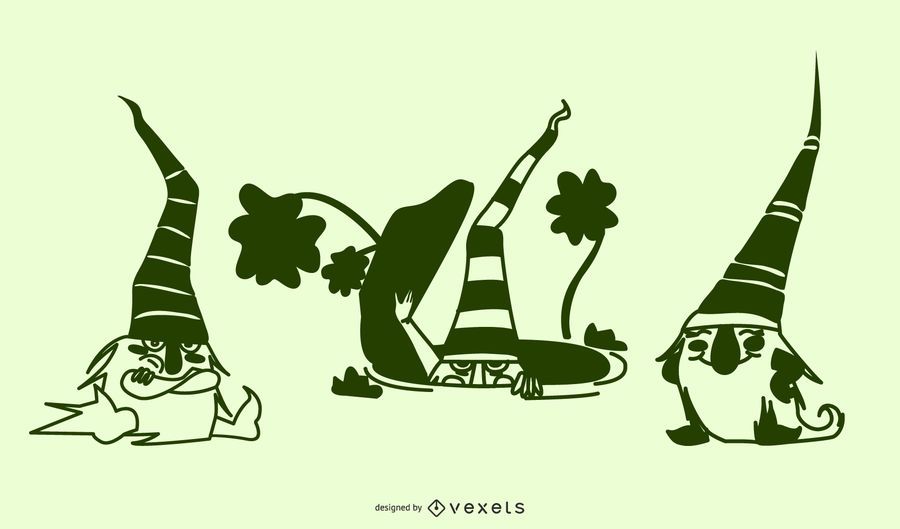 Design de silhueta de gnomos Design de silhueta de gnomos