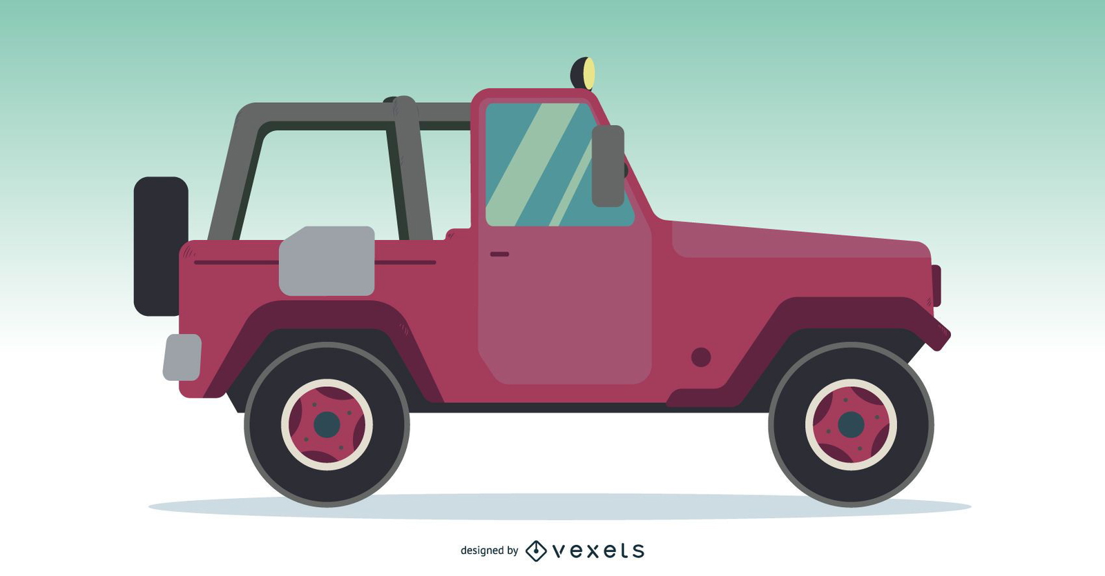 todoterreno, jeep, camión, coche, vector