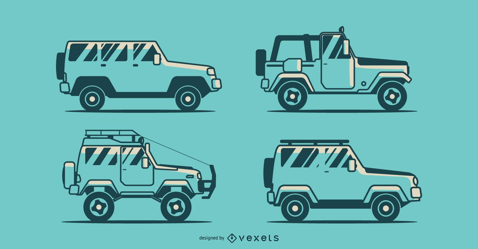 Modern cars transportation Vector Pack