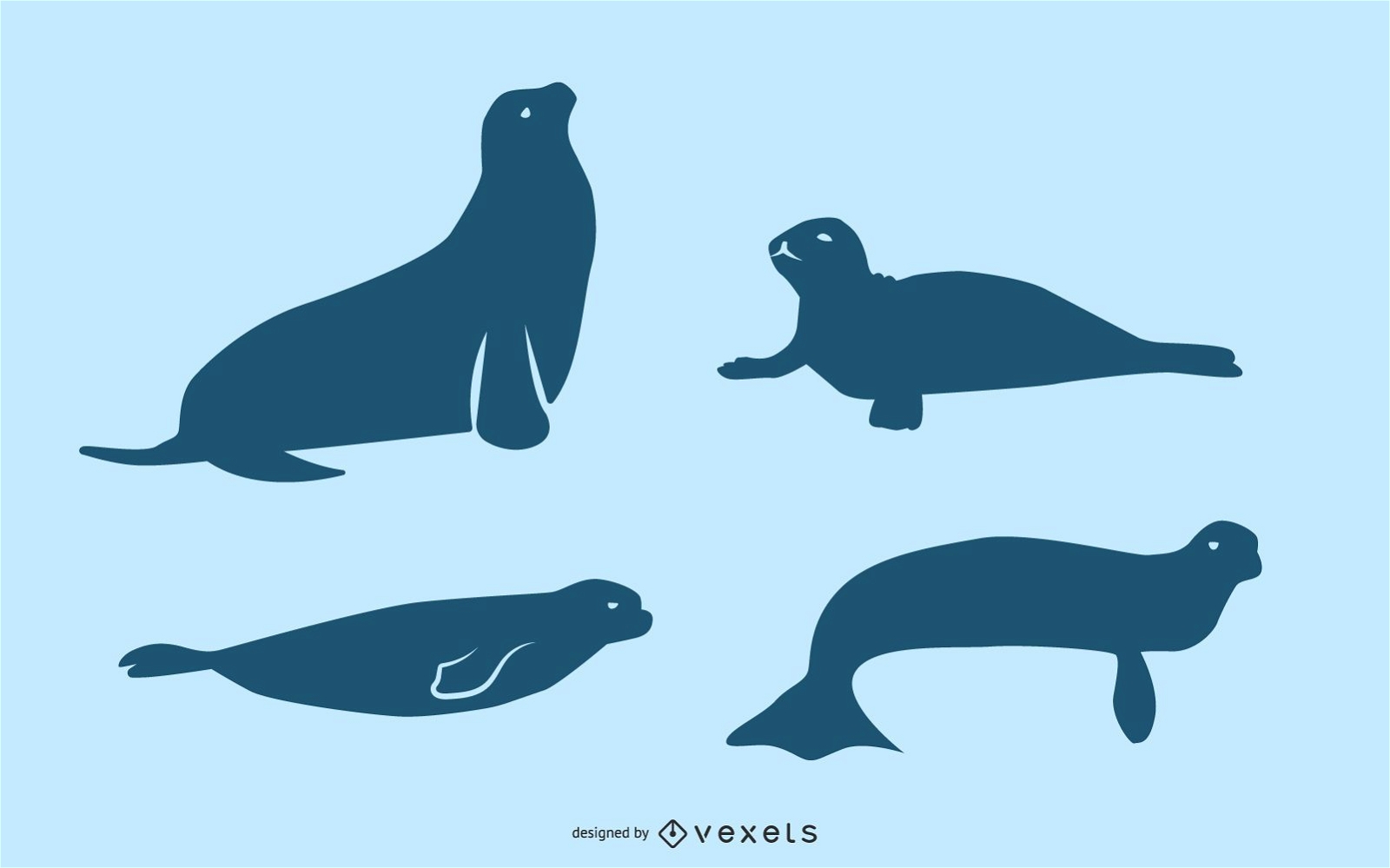 Seal silhouette set
