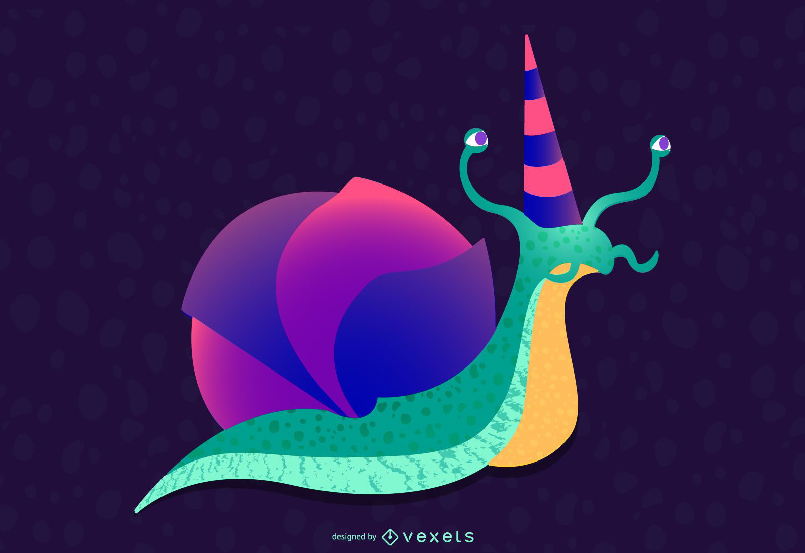 Desenho de ilustração de caracol de aniversário