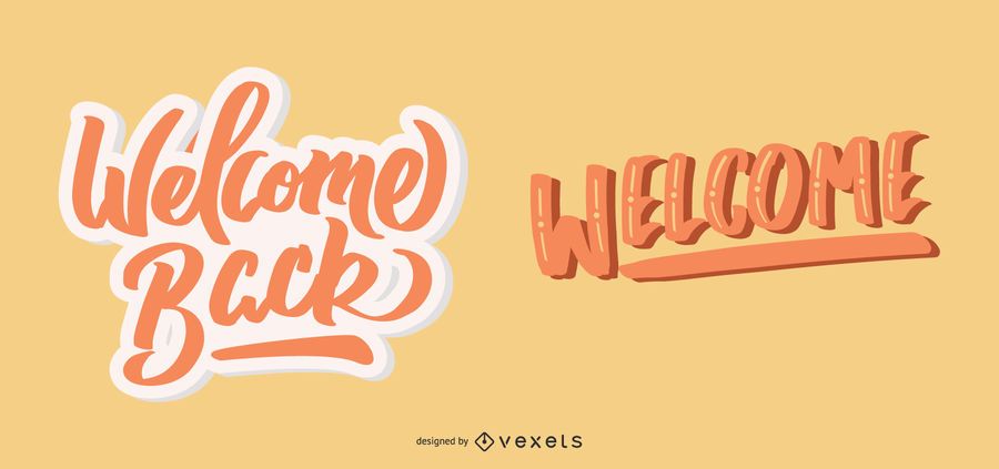 Welcome back lettering set Welcome back lettering set
