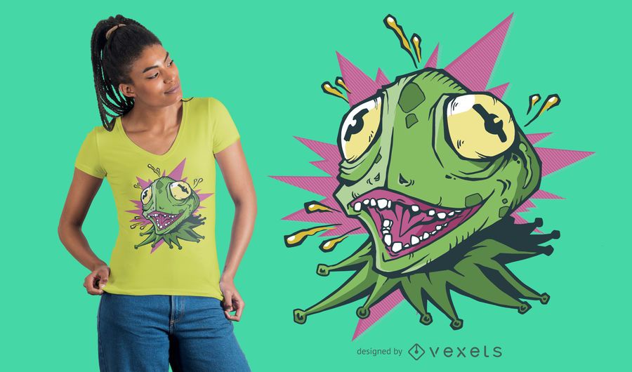 Projeto louco do t-shirt do lagarto Projeto louco do t-shirt do lagarto