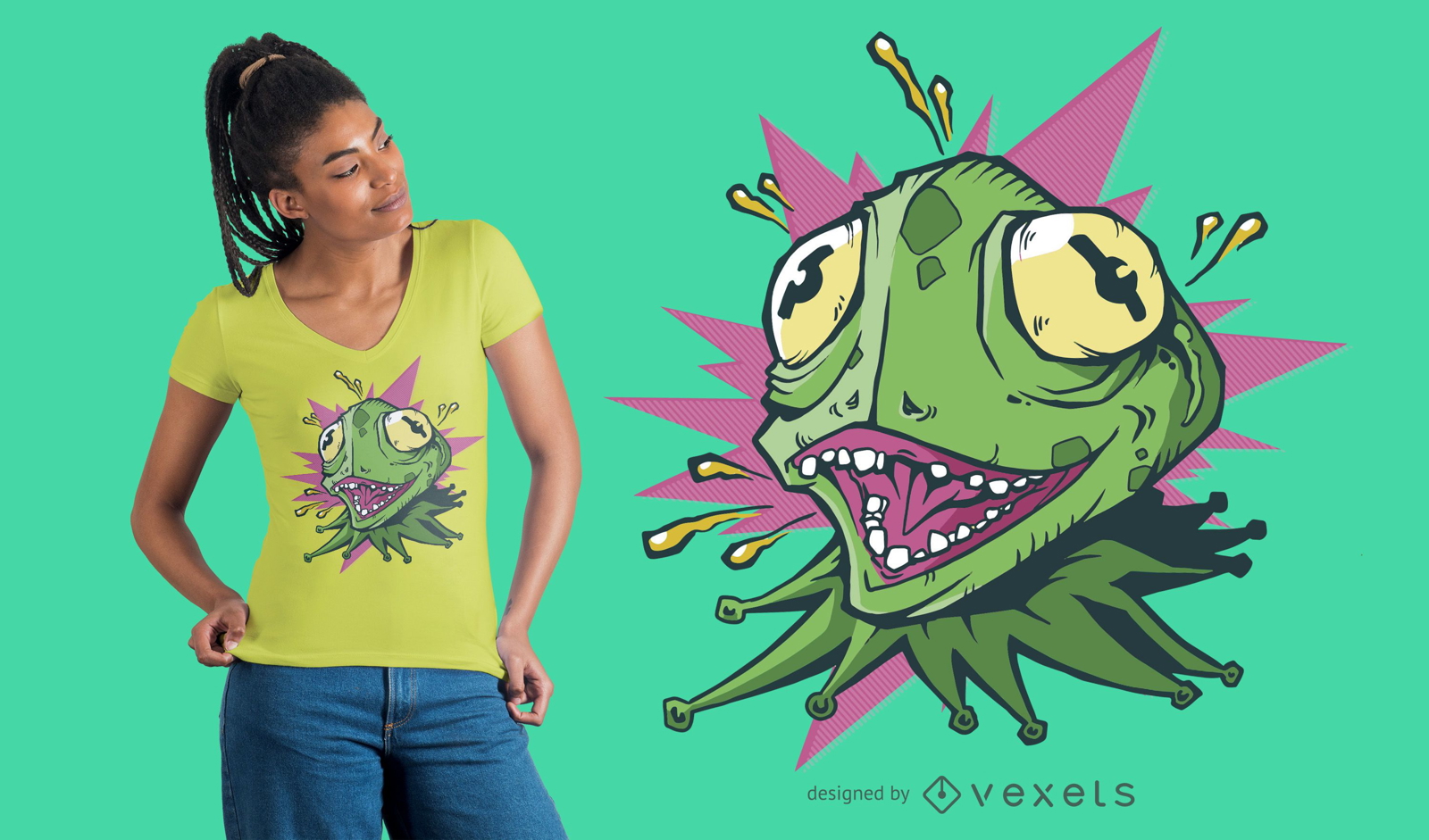 Diseño de camiseta Crazy Lizard