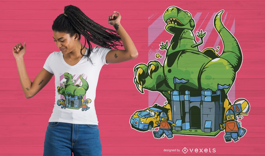 Karikatur-Dinosaurier-T-Shirt Entwurf Karikatur-Dinosaurier-T-Shirt Entwurf