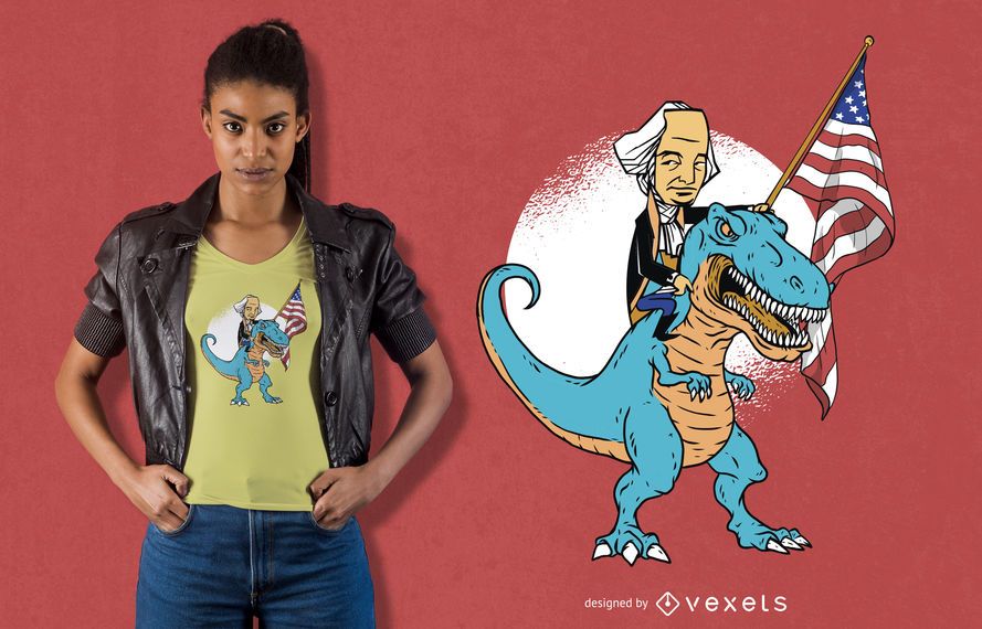 President Riding T-rex T-shirt Design President Riding T-rex T-shirt Design